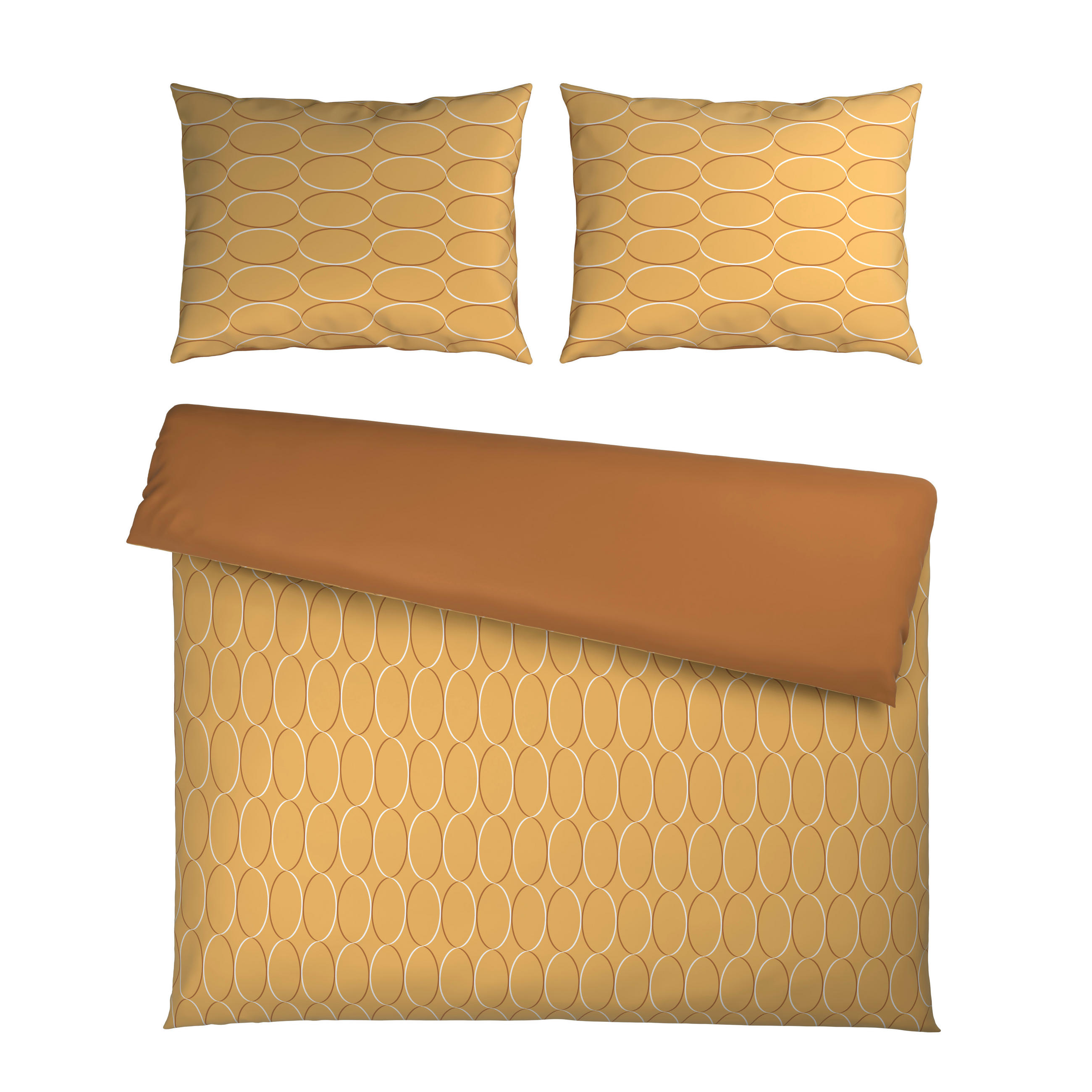 WENDEBETTWÄSCHE Mavie Satin 200/200 cm  - Gelb, KONVENTIONELL, Textil (200/200cm) - Novel