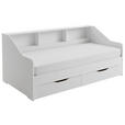 AUSZIEHBETT 90-180/200 cm  in Weiß  - Buchefarben/Weiß, KONVENTIONELL, Holzwerkstoff (90-180/200cm) - Carryhome