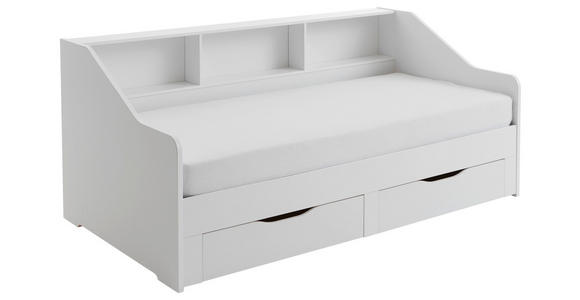 AUSZIEHBETT 90-180/200 cm  in Weiß  - Buchefarben/Weiß, KONVENTIONELL, Holzwerkstoff (90-180/200cm) - Carryhome