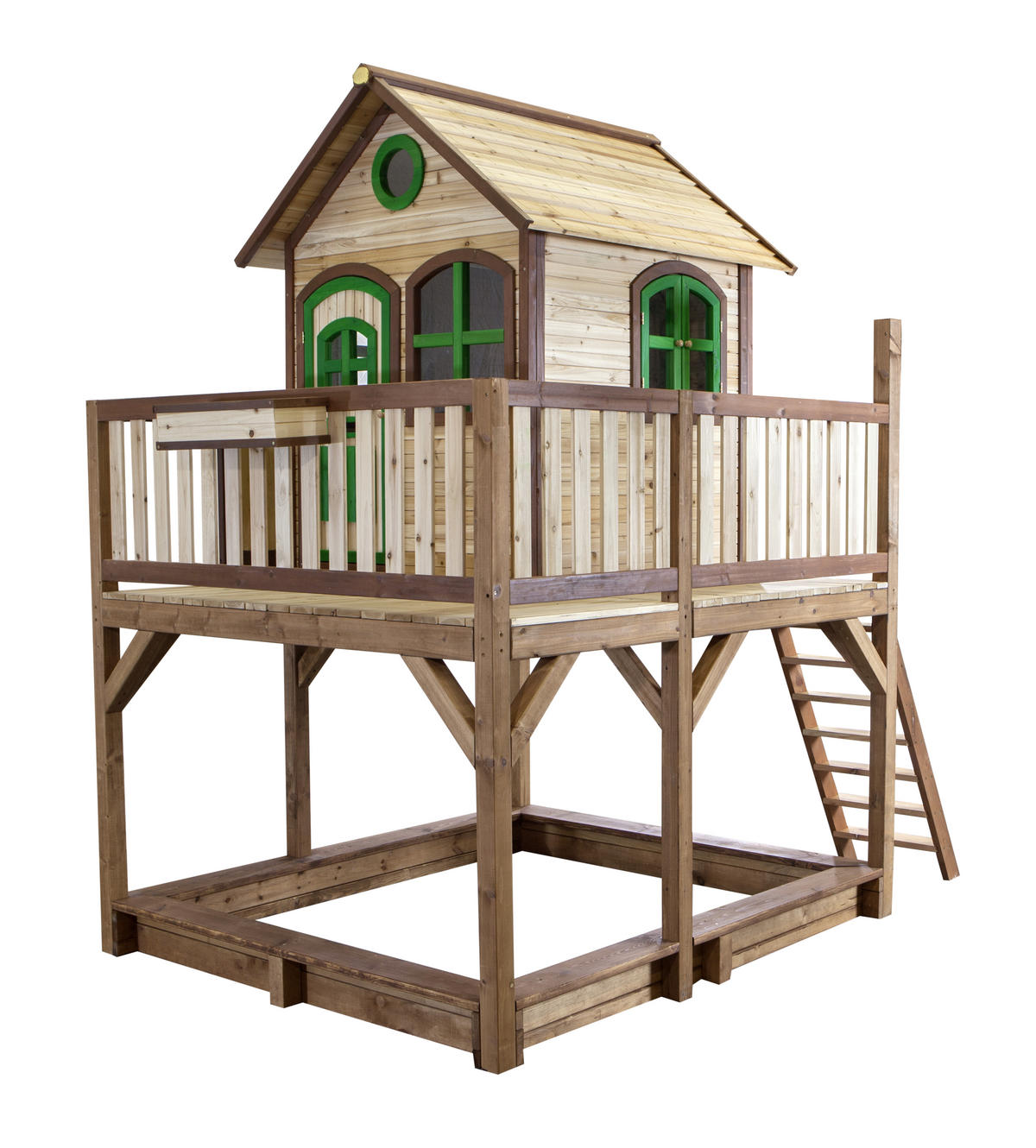SPIELTURM 377/291/255 cm SPIELTURM LIAM  - Beige/Braun, Basics, Holz/Kunststoff (377/291/255cm) - Ambia Garden