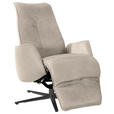 RELAXSESSEL in Leder Creme  - Anthrazit/Creme, Design, Leder/Metall (71/114/84cm) - Ambiente