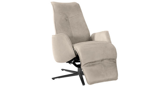 RELAXSESSEL in Leder Creme  - Anthrazit/Creme, Design, Leder/Metall (71/114/84cm) - Ambiente