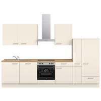 KÜCHENLEERBLOCK 330 cm   in Eichefarben, Magnolie  - Edelstahlfarben/Eichefarben, MODERN, Holzwerkstoff/Metall (330cm) - Nobilia