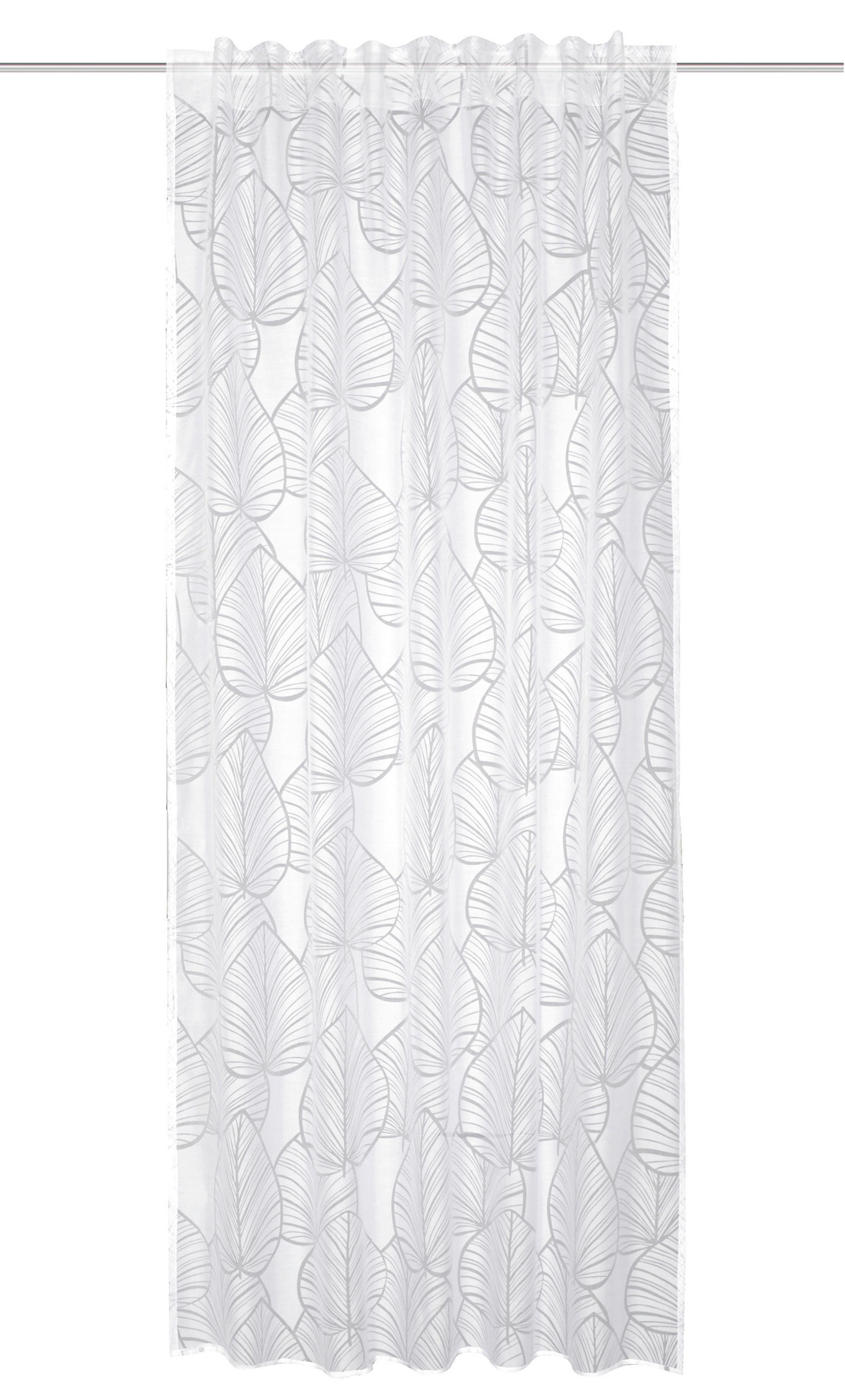 FERTIGVORHANG BLATTANO blickdicht 140/245 cm   - Weiß, Basics, Textil (140/245cm)