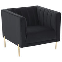 SESSEL in Samt Schwarz  - Goldfarben/Schwarz, Design, Textil/Metall (101/75/85cm) - Livetastic