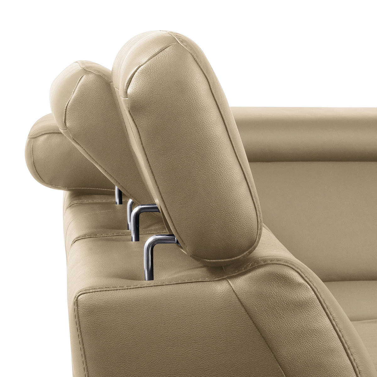 ECKSOFA  in Lederlook Echtleder Hellgrau  274/220 cm  - Hellgrau/Schwarz, Design, Leder/Textil (274/220cm) - Livetastic