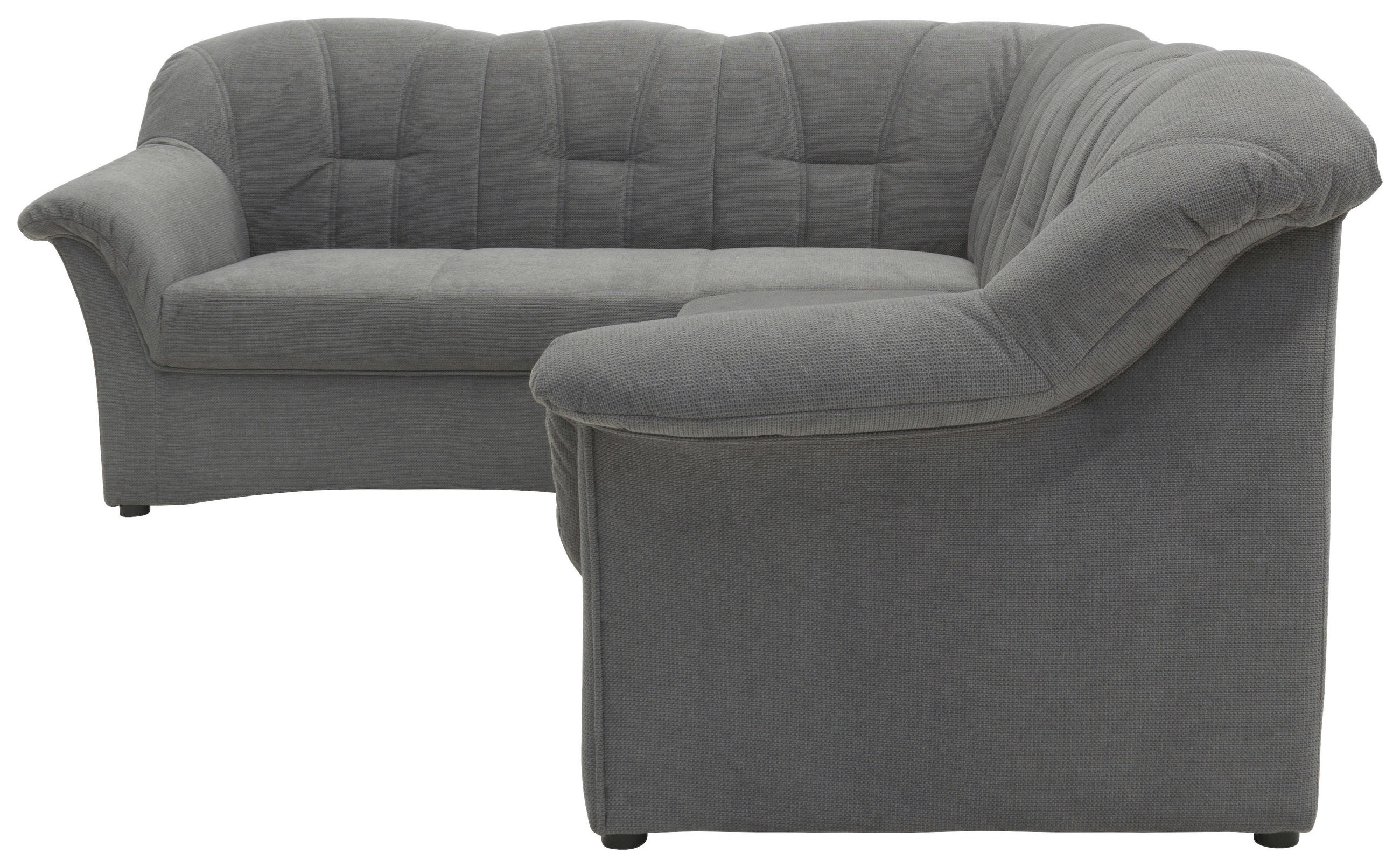 Ecksofa Dunkelgrau Mikrofaser  - Dunkelgrau/Schwarz, KONVENTIONELL, Kunststoff/Textil (192/243cm) - MID.YOU