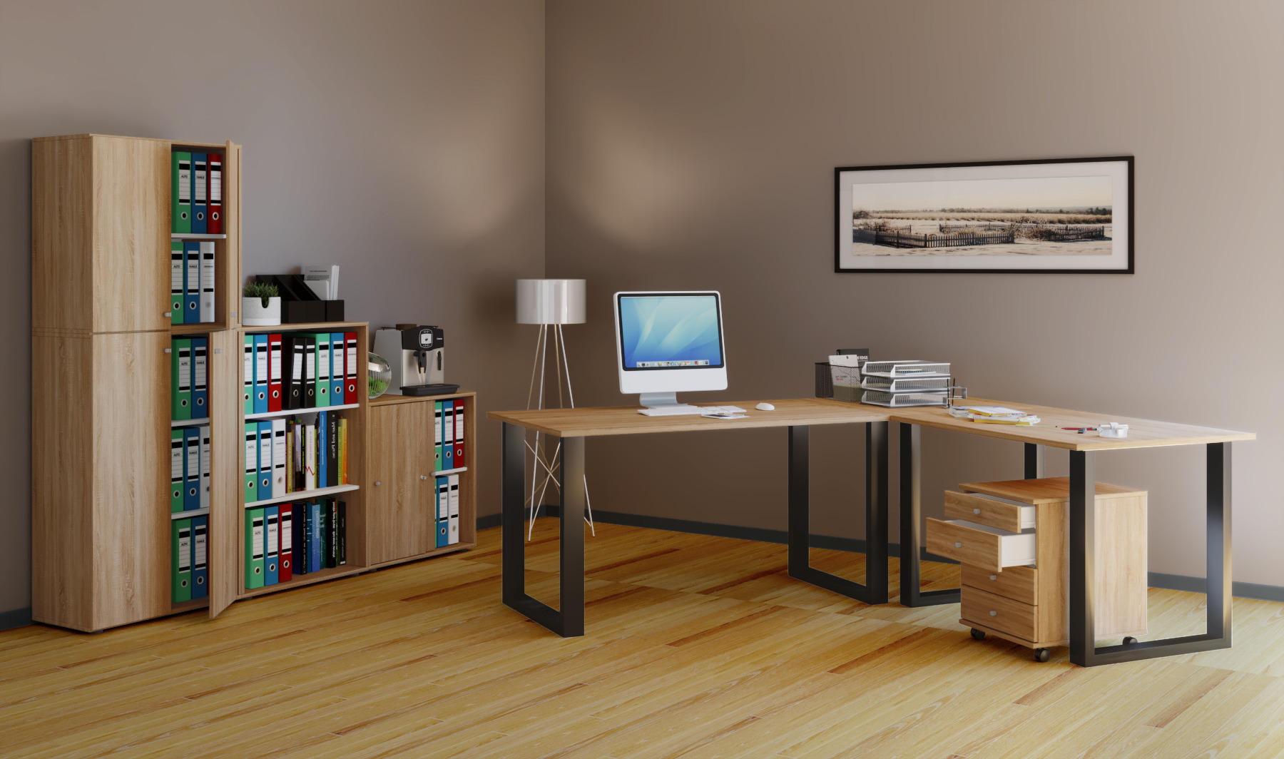 AKTENSCHRANK Eichefarben  - Eichefarben, KONVENTIONELL, Holzwerkstoff (70/182/37cm) - MID.YOU
