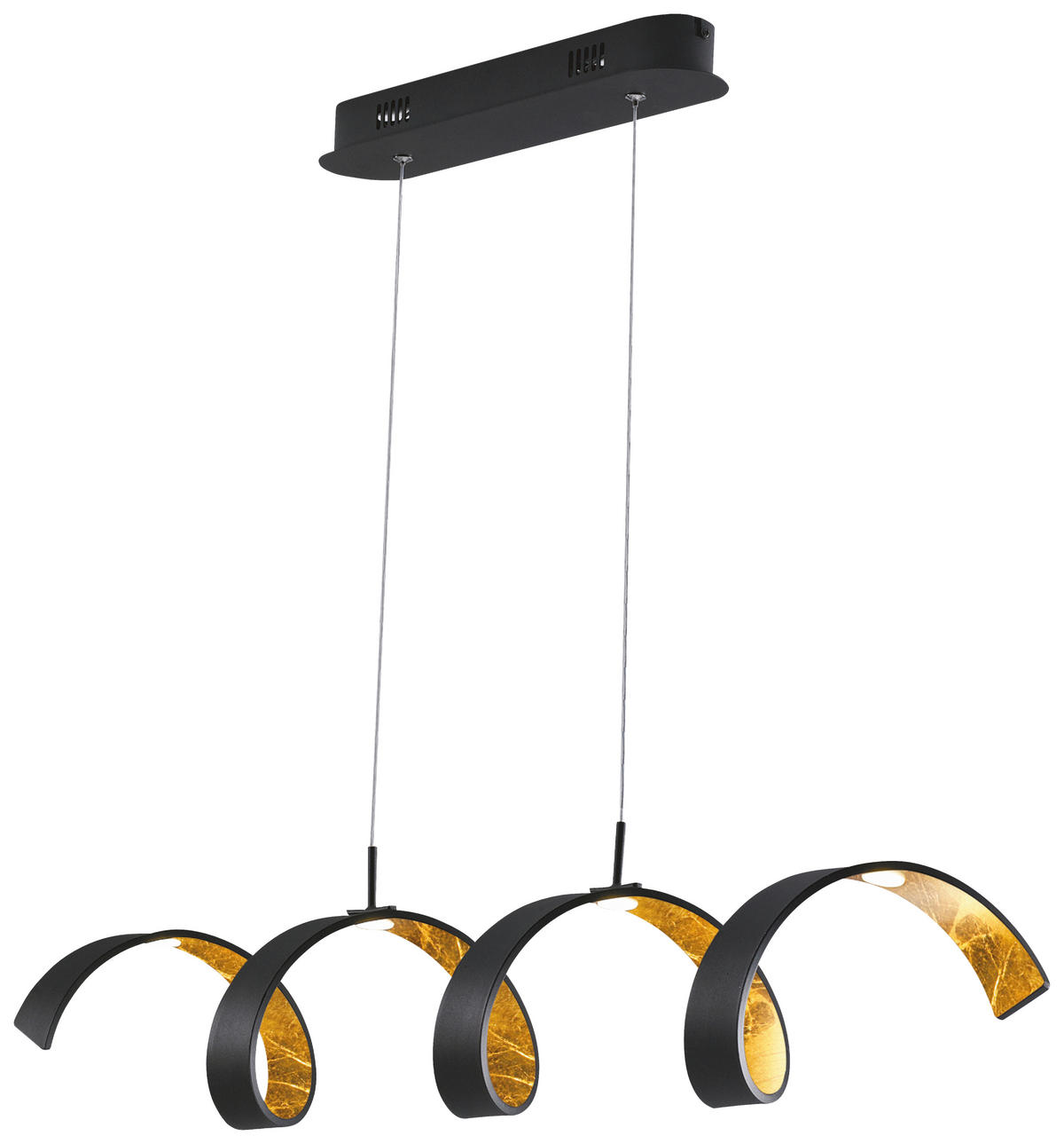 LED-HÄNGELEUCHTE 80/13,5/120 cm  - Goldfarben/Schwarz, Design, Metall (80/13,5/120cm)