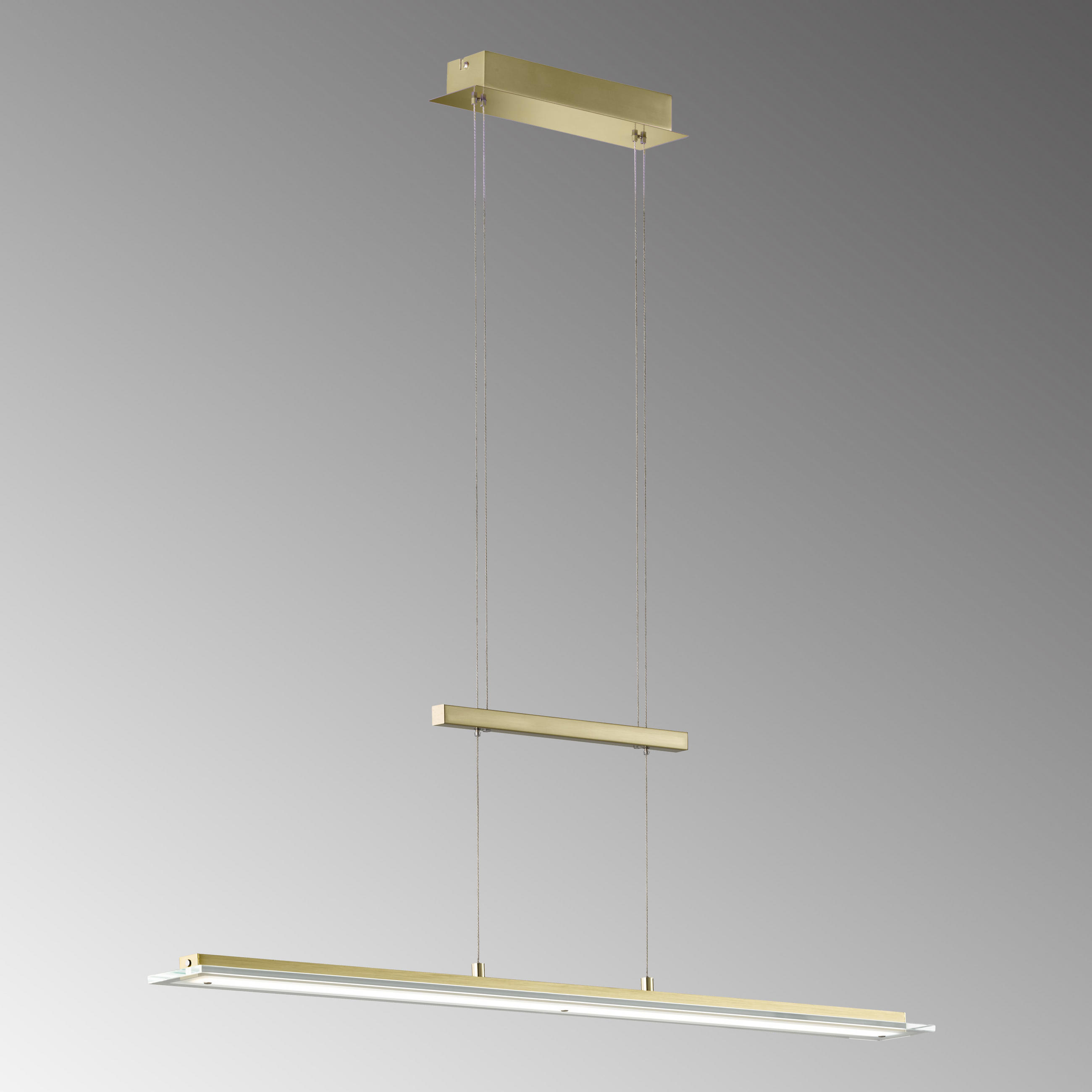 LED-HÄNGLAMPA Tenso 100,00/9,00/80-150 cm  - mässingsfärgad, Design, metall (100,00/9,00/80-150cm) - Fischer & Honsel