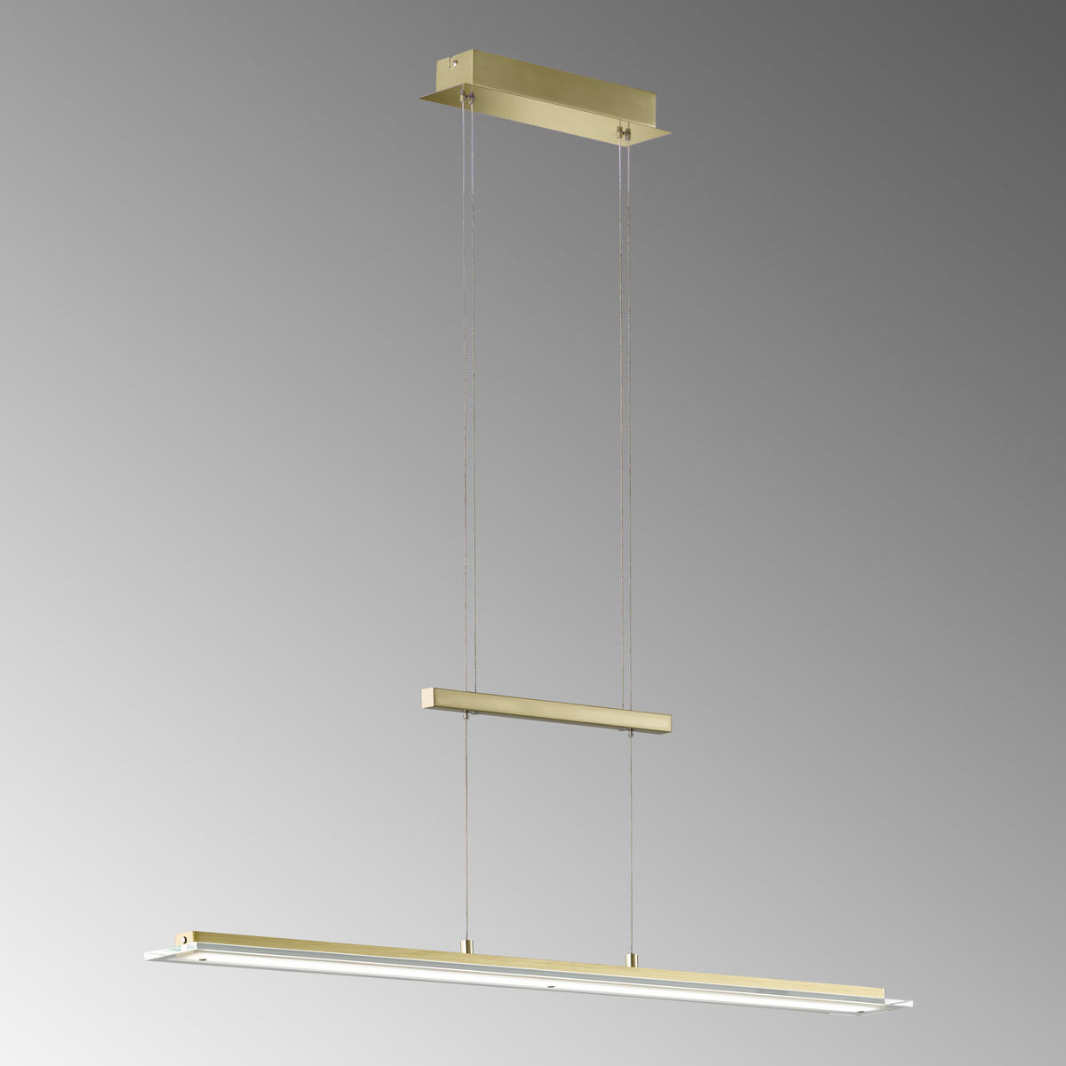 LED-HÄNGLAMPA Tenso 100,00/9,00/80-150 cm  - mässingsfärgad, Design, metall (100,00/9,00/80-150cm) - Fischer & Honsel