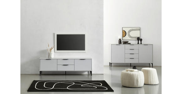 SIDEBOARD 165/90/35 cm  - Hellgrau/Schwarz, MODERN, Holzwerkstoff/Metall (165/90/35cm) - Hom`in