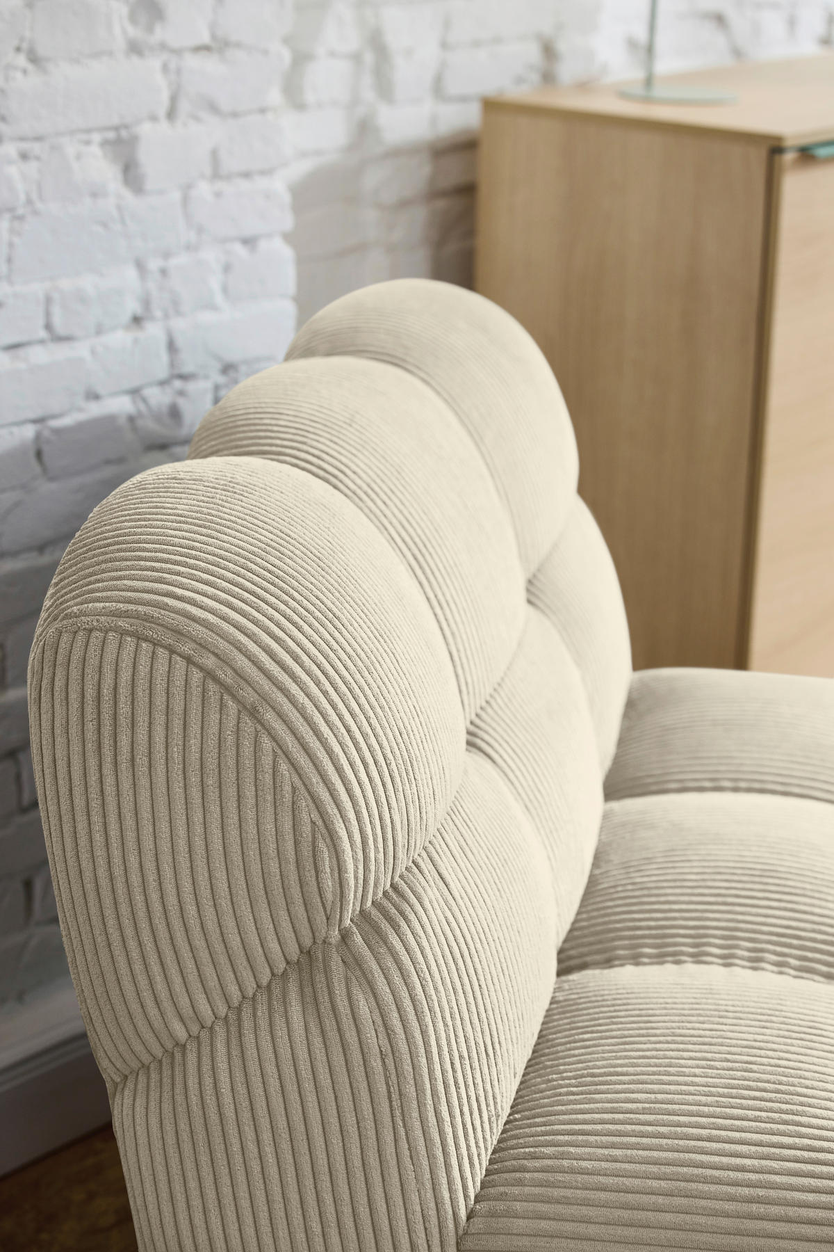 SESSEL in Cord Beige  - Beige/Schwarz, KONVENTIONELL, Textil/Metall (105/78/90cm) - Tom Tailor