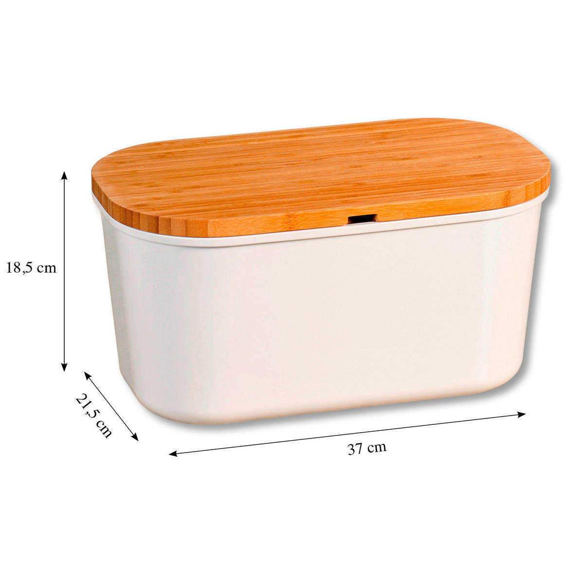 POSODA ZA KRUH   37/21/18.2 cm           - bela/naravne barve, Basics, umetna masa/les (37/21/18.2cm) - Kesper