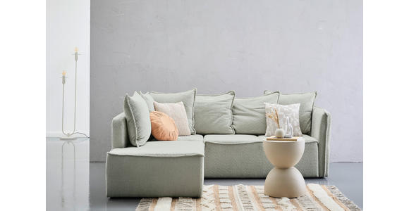 ECKSOFA  in Chenille Naturfarben  - Schwarz/Naturfarben, KONVENTIONELL, Kunststoff/Textil (193/233cm) - Carryhome