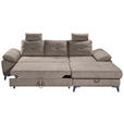 ECKSOFA Sandfarben Mikrovelours  - Sandfarben/Chromfarben, KONVENTIONELL, Kunststoff/Textil (270/170cm) - Carryhome