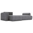 ECKSOFA Dunkelgrau Cord  - Dunkelgrau/Schwarz, MODERN, Kunststoff/Textil (150/245cm) - Carryhome