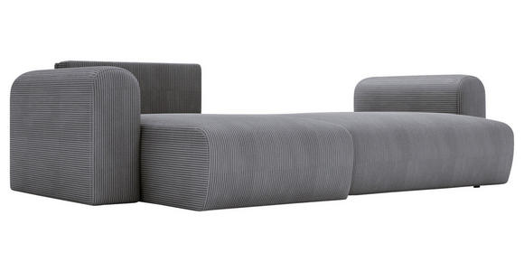 ECKSOFA Dunkelgrau Cord  - Dunkelgrau/Schwarz, MODERN, Kunststoff/Textil (150/245cm) - Carryhome