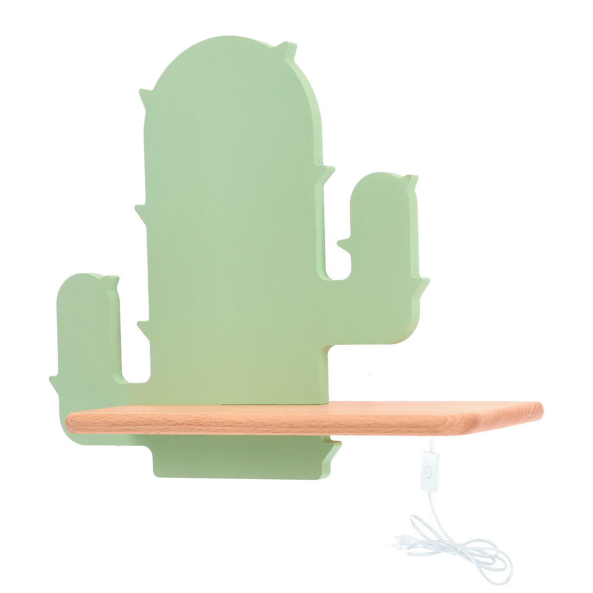 VÄGGLAMPA FÖR BARN Cactus 1 33/12/27.5 cm   - grön, Basics, metall/trämaterial (33/12/27.5cm)
