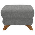 HOCKER Bouclé Hellgrau  - Eichefarben/Hellgrau, MODERN, Holz/Textil (65/47/65cm) - Valnatura