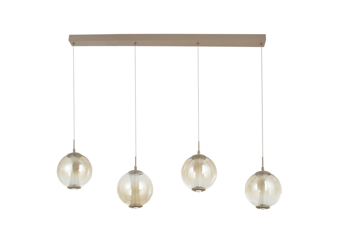 LED-HÄNGELEUCHTE Orleans 120/150/18 cm  - Sandfarben, Design, Glas/Metall (120/150/18cm)
