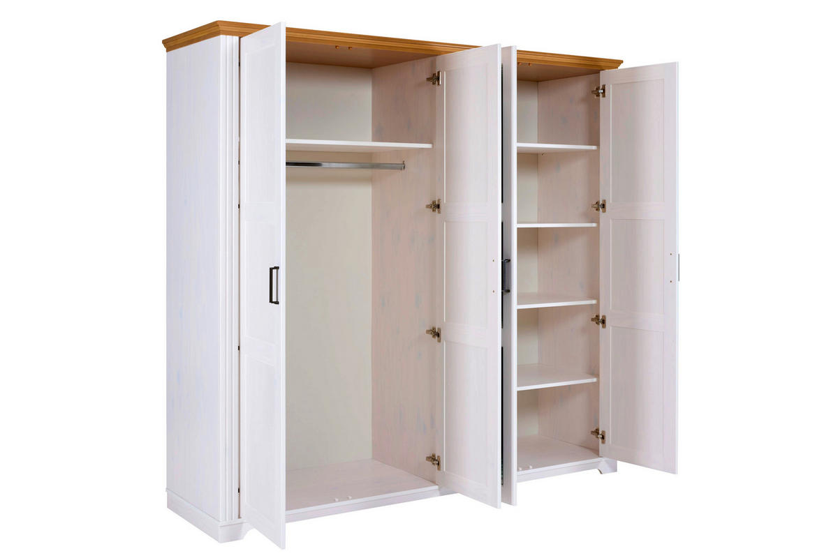 ORMAR ZA ODJEĆU bijela, hrast Artisan   - bijela/hrast Artisan, Moderno, staklo/drvni materijal (215/208/64cm) - Landscape