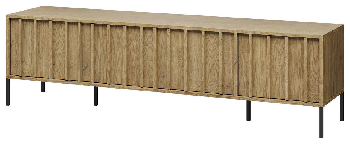 LOWBOARD  180/50/40 cm   - Eichefarben/Schwarz, Design, Holz/Metall (180/50/40cm) - MID.YOU