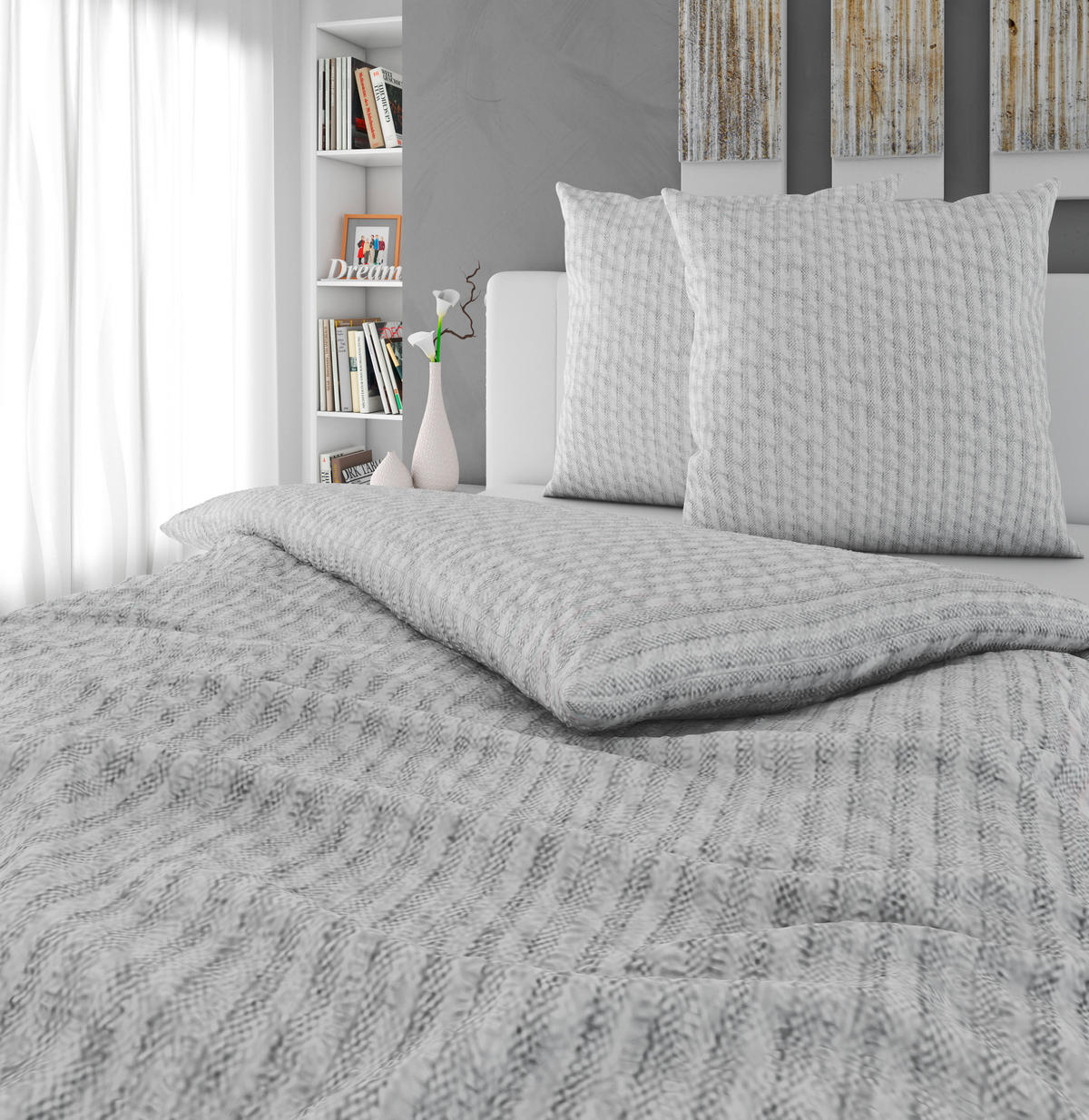 BETTWÄSCHE Seersucker 200/200 cm  - Weiß, Textil (200/200cm) - Novel