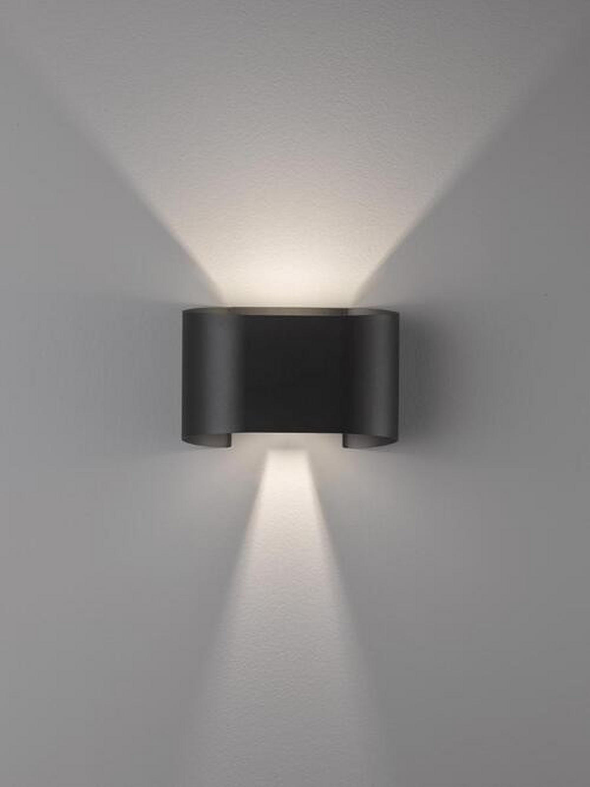 LED-WANDLEUCHTE Wall 18/12 cm   - Schwarz, Design, Metall (18/12cm) - Fischer & Honsel