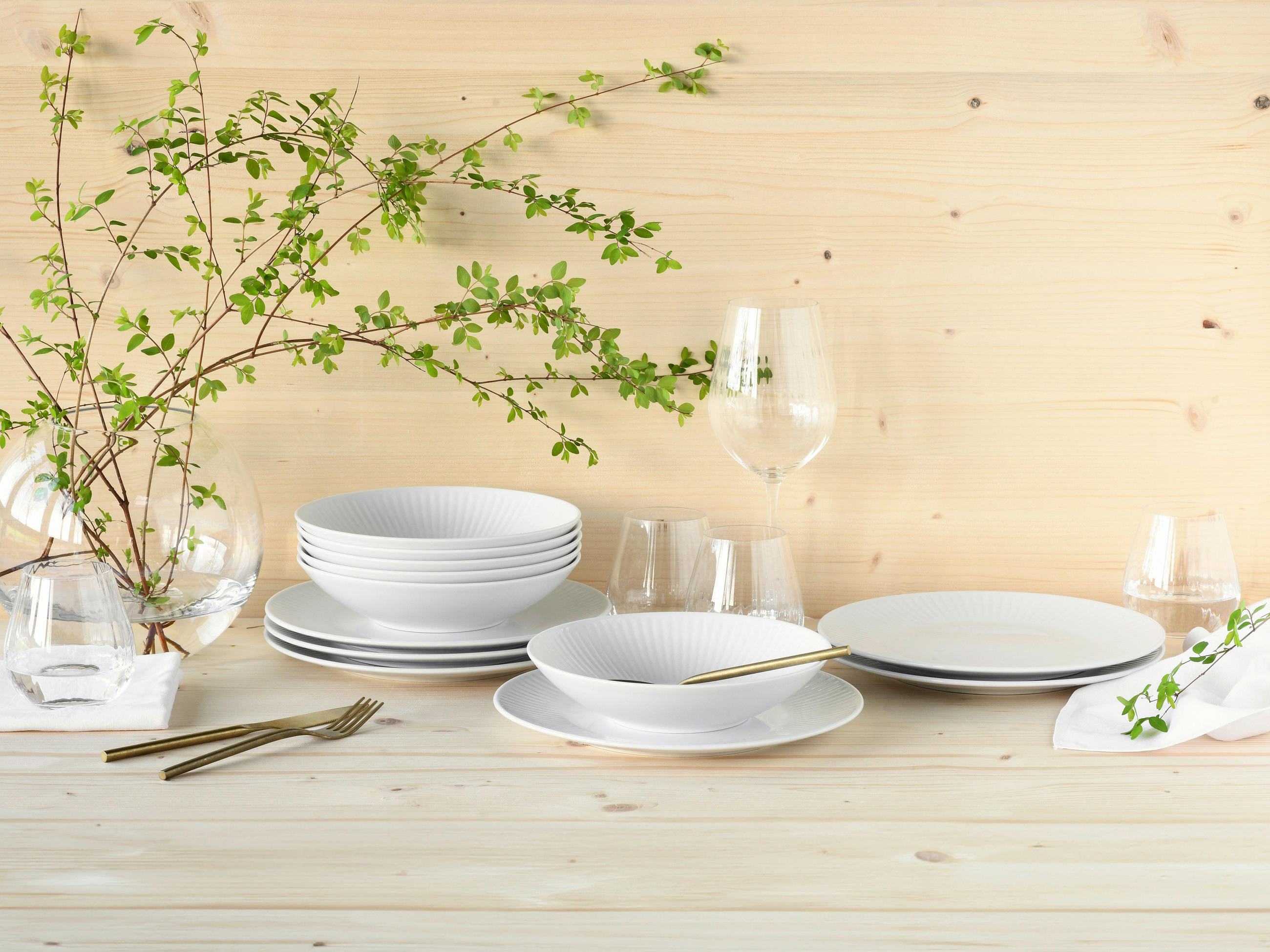 TAFELSERVICE Weiß 12-teilig Valencia  - Weiß, Design, Keramik - Creatable