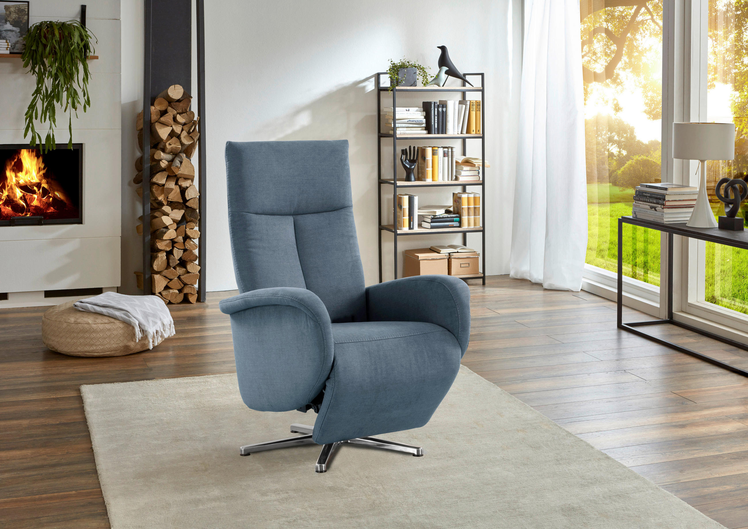 Sit & More RELAXAČNÍ KŘESLO, textil, světle modrá