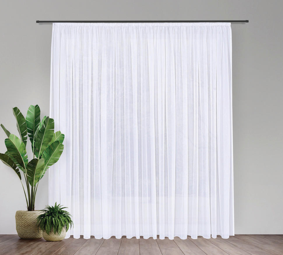 FERTIGSTORE  transparent  450/245 cm   - Weiß, Basics, Textil (450/245cm)