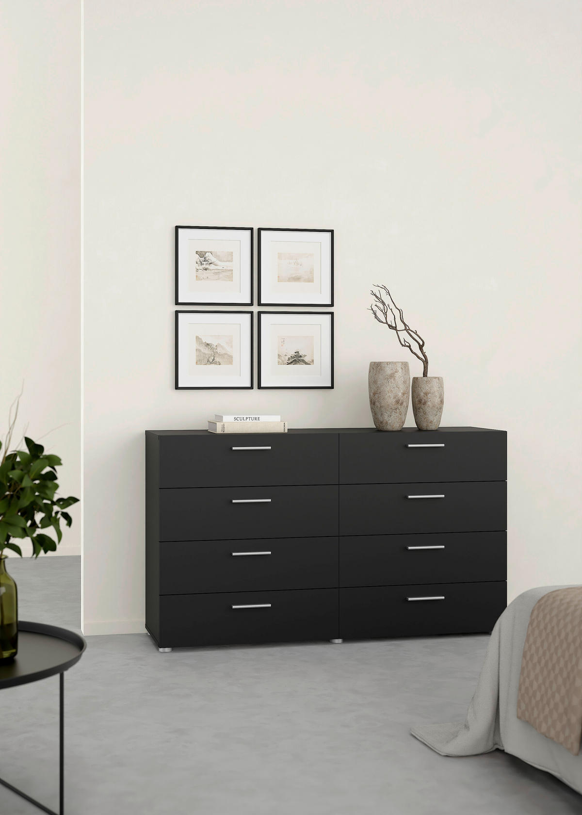 KOMODA   140/81,7/40 cm   crna  - srebrne boje/crna, Design, drvni materijal/metal (140/81,7/40cm) - Livetastic