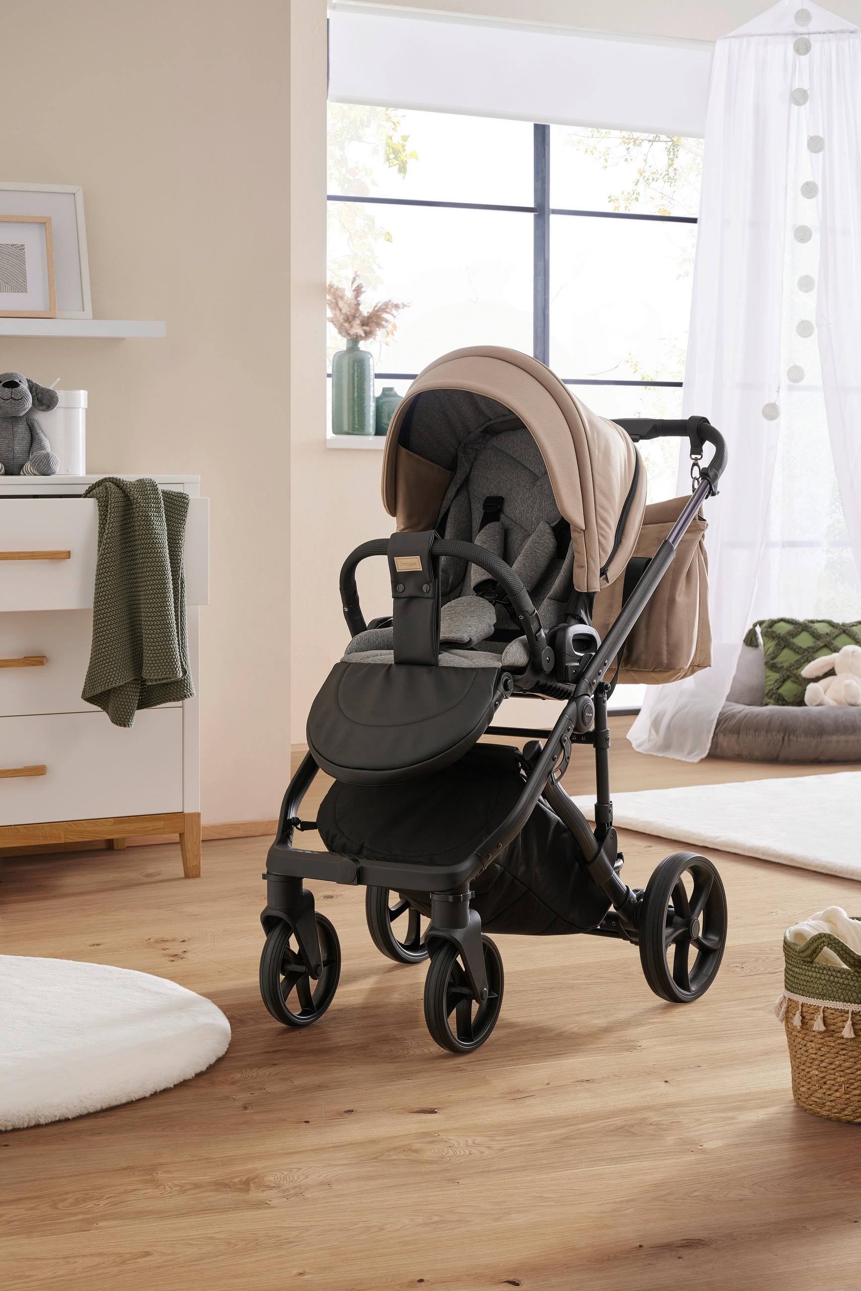 BARNVAGNSSET Easy Compact  - beige/svart, Basics, metall/textil (108/61/96cm) - Jimmylee