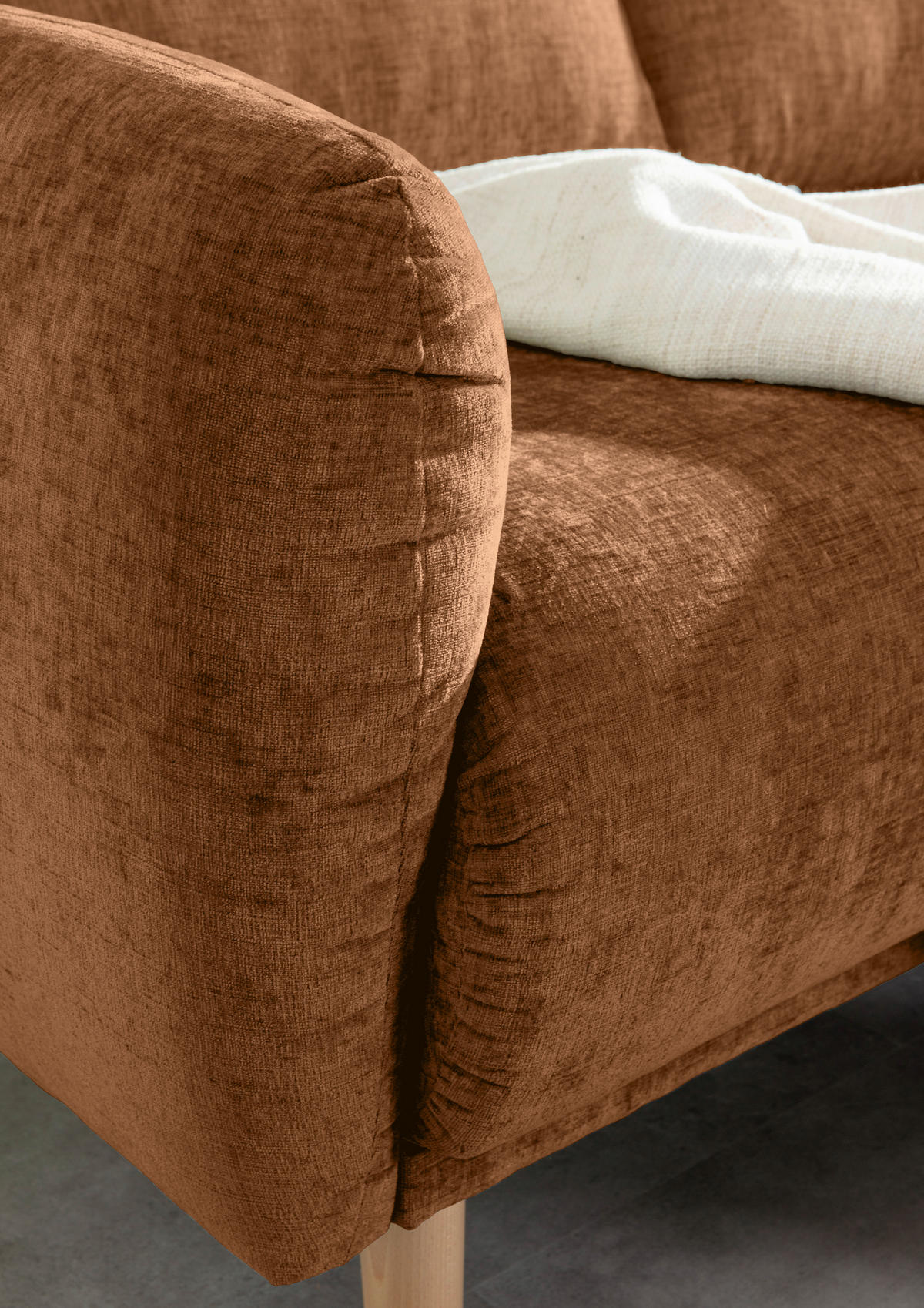 HÖRNSOFFA i flatväv rostfärgad  - bokfärgad/rostfärgad, Klassisk, trä/textil (230/144cm) - Livetastic