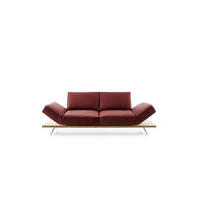 2,5-SITZER Echtleder Rostfarben  - Eichefarben/Rostfarben, Design, Leder/Holz (240/116/88cm) - Koinor