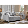 SCHLAFSOFA mit Rücken echt Webstoff Grau - Eichefarben/Grau, Design, Holz/Textil (227/98/113cm) - Carryhome