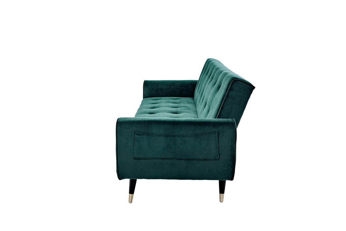 SCHLAFSOFA Samt Grün, Opal  - Goldfarben/Opal, MODERN, Holz/Textil (213/83/83cm) - Livetastic