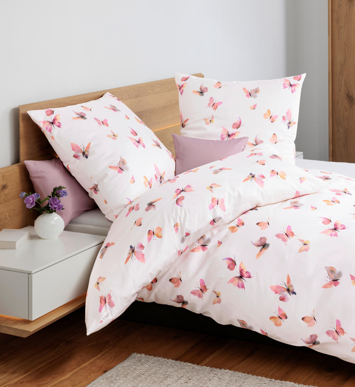 POSTELJNINA 135/200 cm mako saten roza  - roza, Konvencionalno, tekstil (135/200cm) - Janine