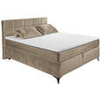 BOXSPRINGBETT 180/200 cm  in Sandfarben  - Sandfarben/Schwarz, Design, Holzwerkstoff/Kunststoff (180/200cm) - Xora