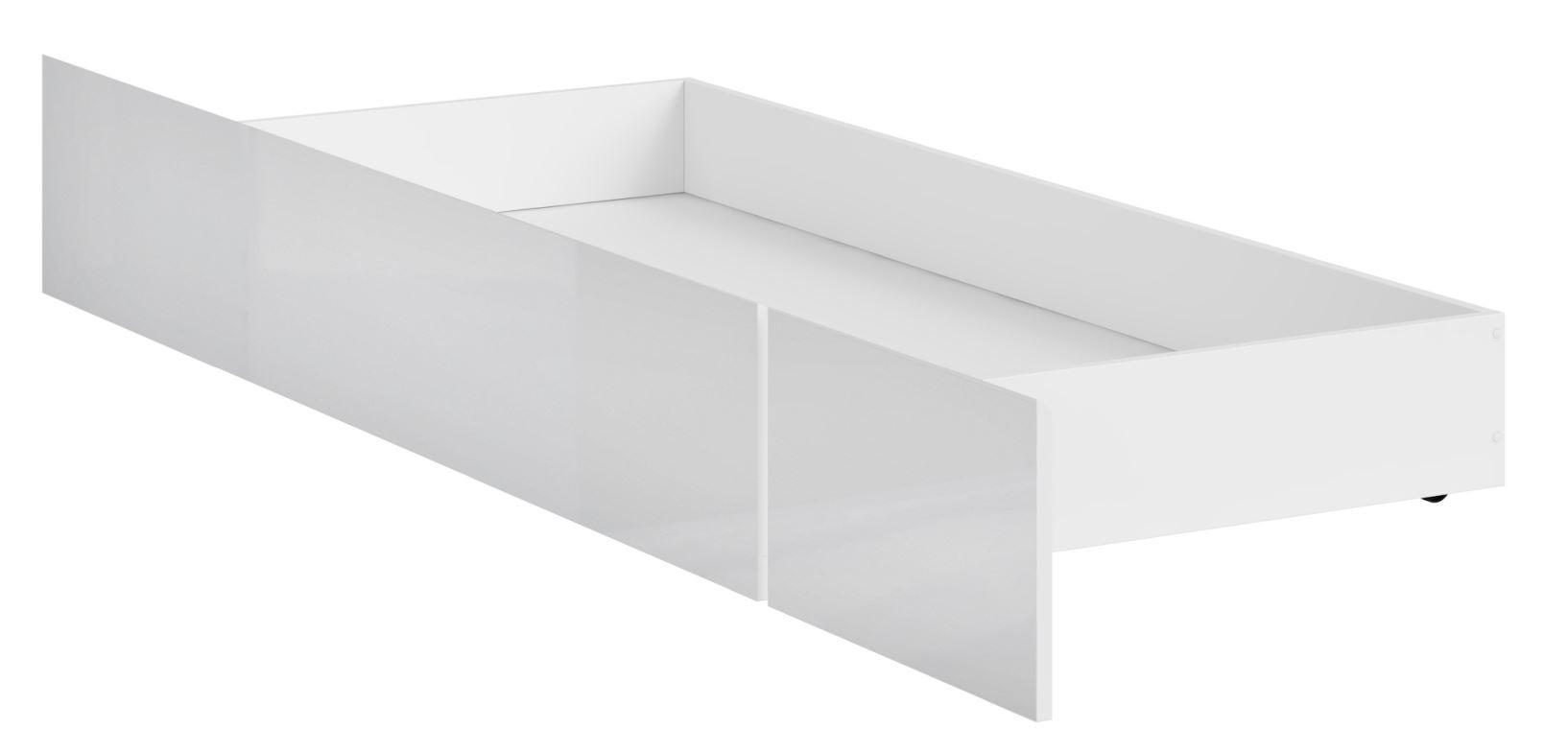 FIOKA ZA POSTELJINU    199/26/79,5 cm   - bela/bela visoki sjaj, Dizajnerski, pločasti materijal (199/26/79,5cm) - Carryhome