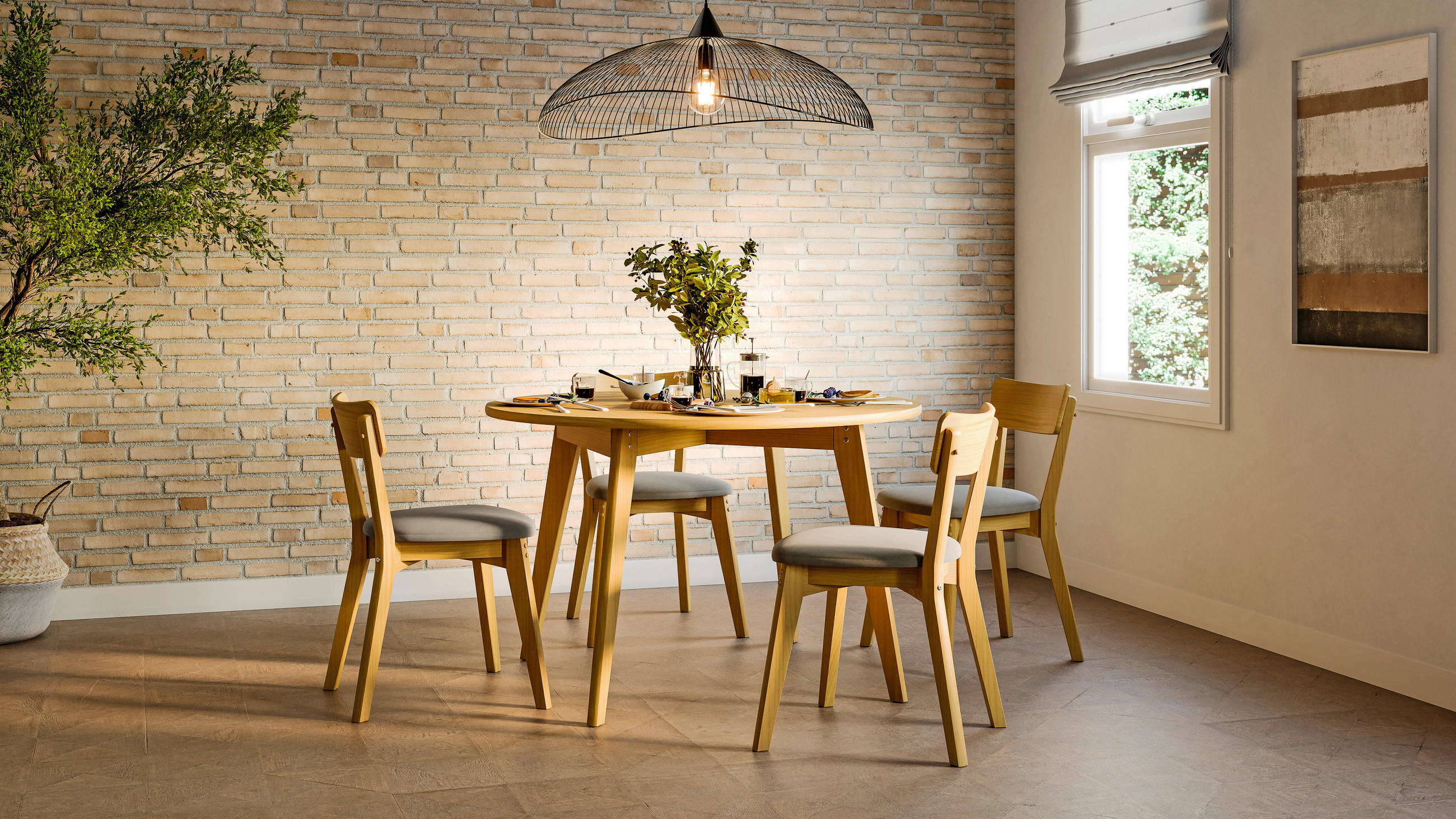 STUHL-SET 2 Stück  in Holz, Textil  - Naturfarben/Grau, MODERN, Holz/Textil (51,5/80,5/49cm) - MID.YOU