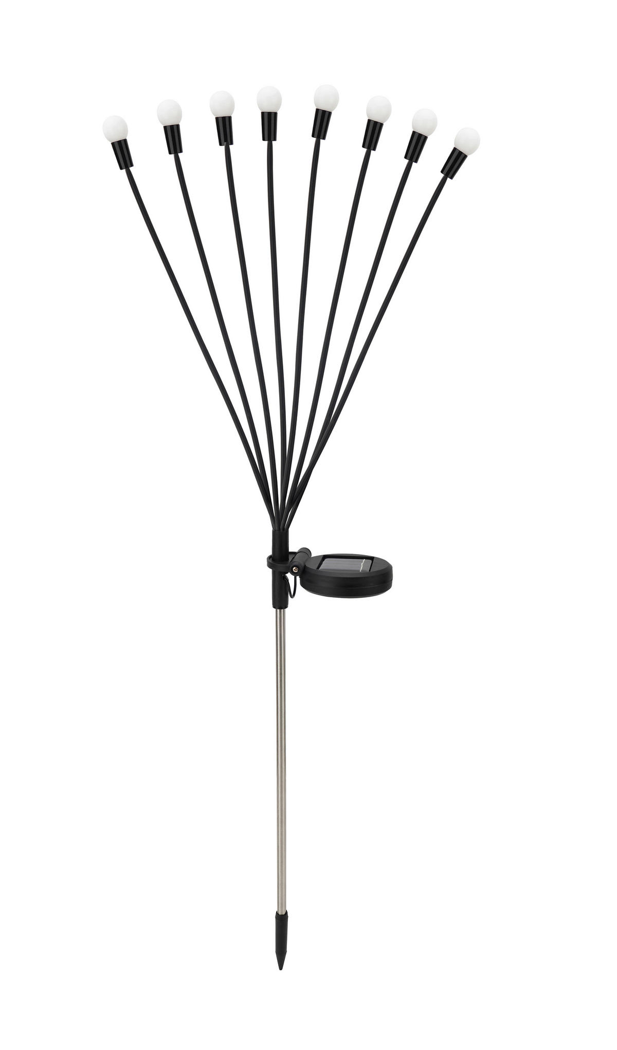 SOLARLEUCHTE   - Schwarz/Weiß, Trend, Kunststoff/Metall (65cm) - Ambia Garden