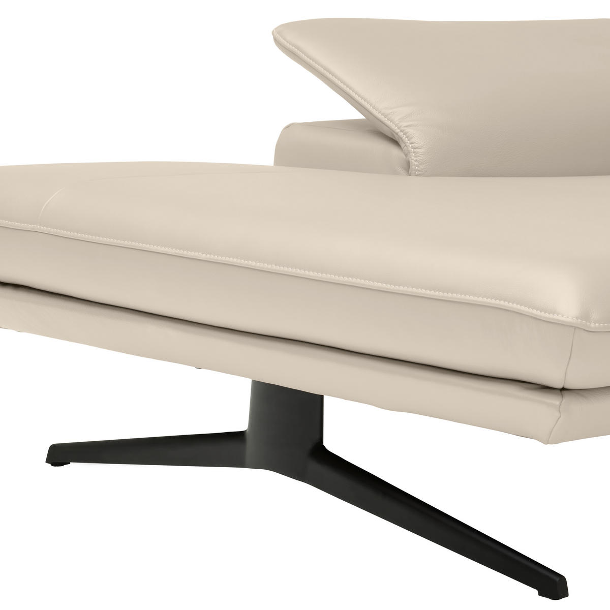 ECKSOFA in Echtleder Ecru  150/242 cm  - Ecru/Beige, Design, Leder/Metall (150/242cm) - Koinor