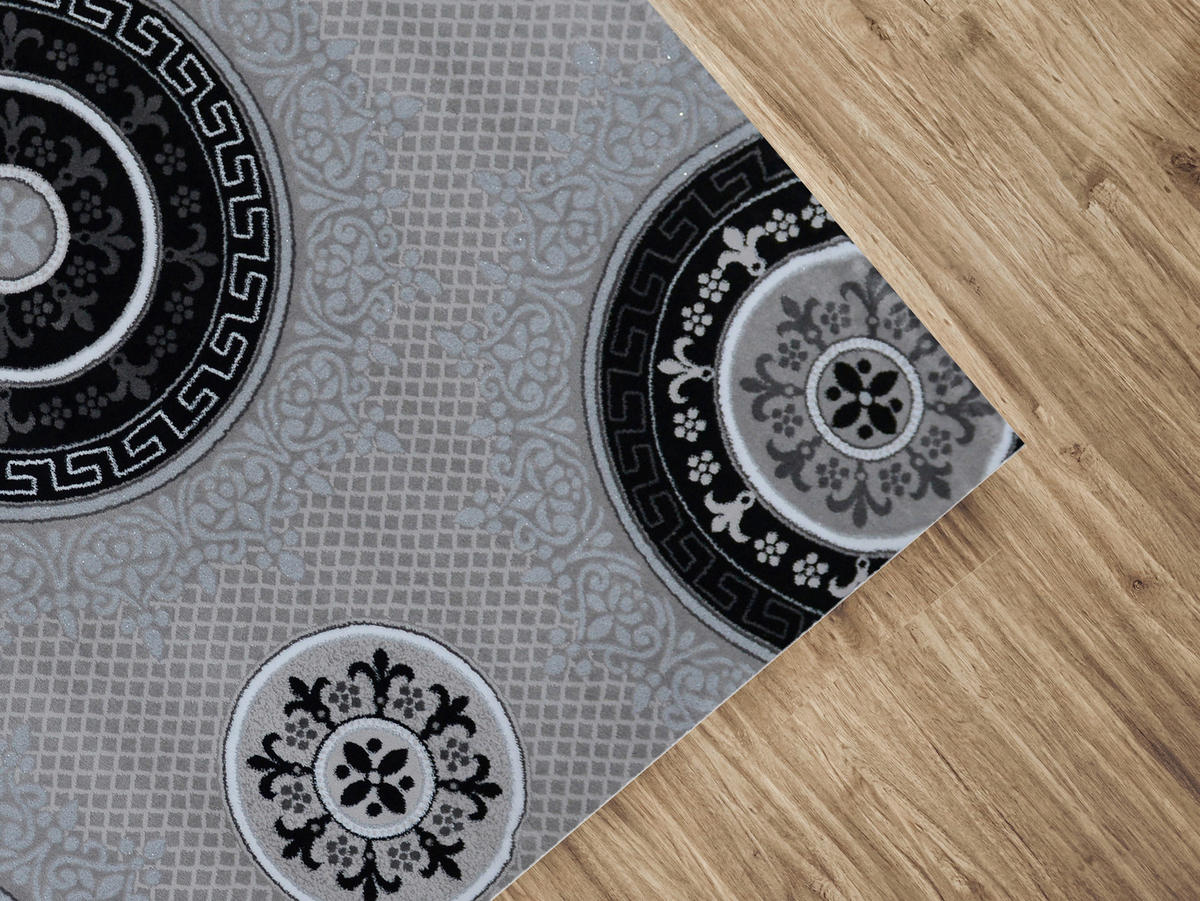 LÄUFER 80/300 cm Eleysa Grau, Schwarz, Weiß  - Schwarz/Weiß, Trend, Textil (80/300cm)