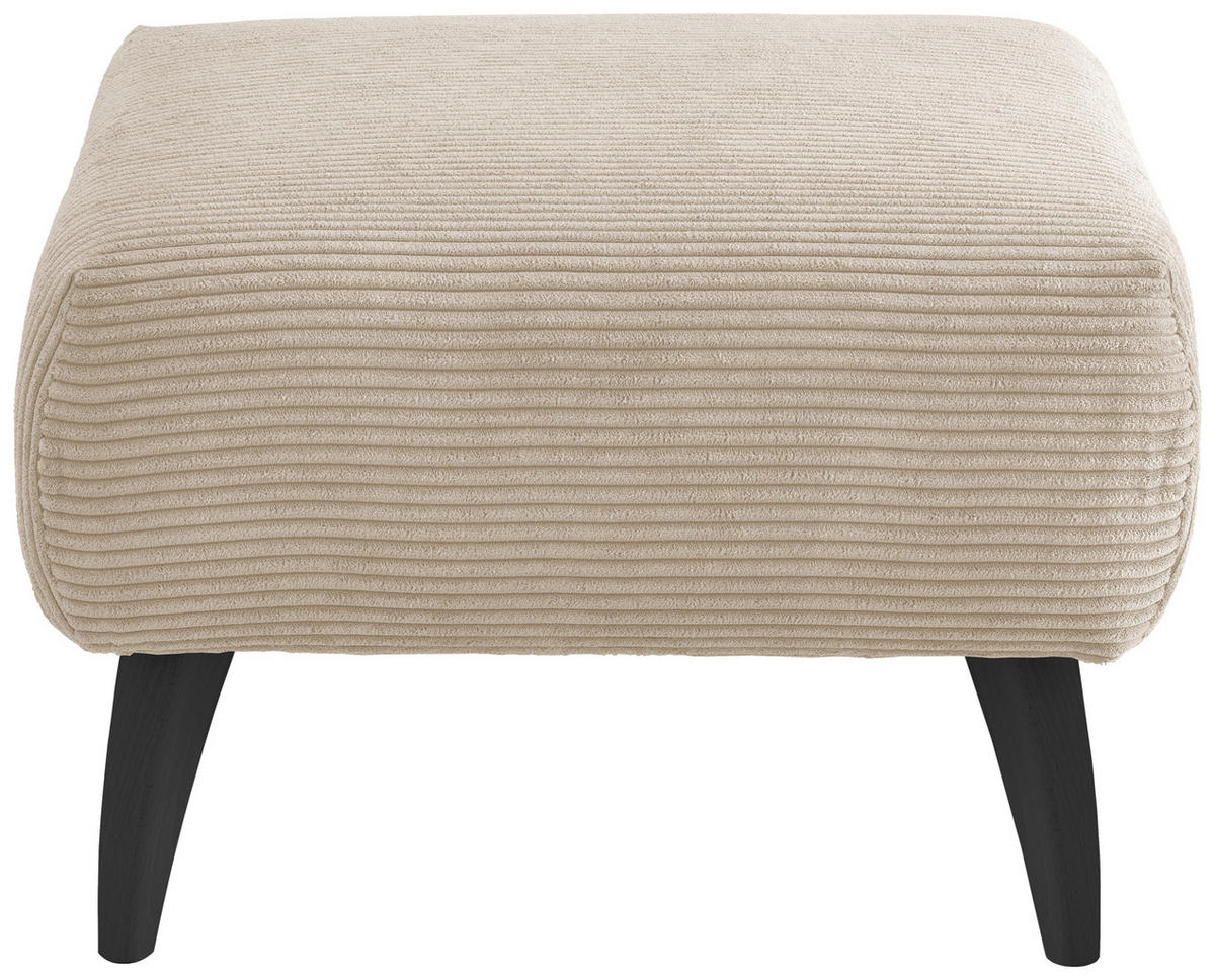 HOCKER in Holz, Textil Beige  - Beige/Schwarz, MODERN, Holz/Textil (66/44/66cm) - MID.YOU