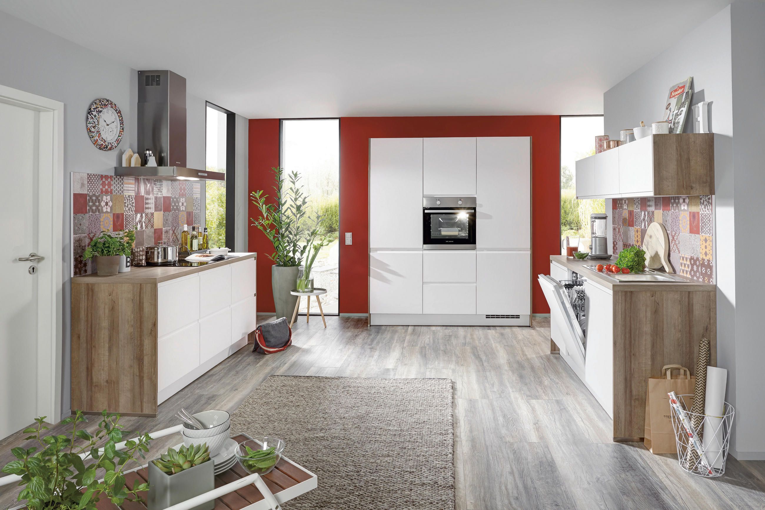 EINBAUKÜCHE 526  - Weiß, Design, Holzwerkstoff - Celina