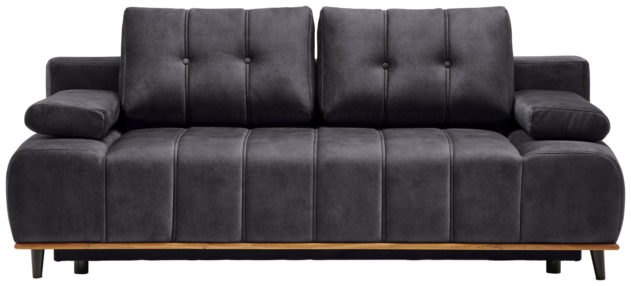 SCHLAFSOFA Clive  mit Stoffauswahl, Rücken echt Webstoff Anthrazit  - Anthrazit/Schwarz, Design, Holz/Textil (206/77-87/102cm) - Novel