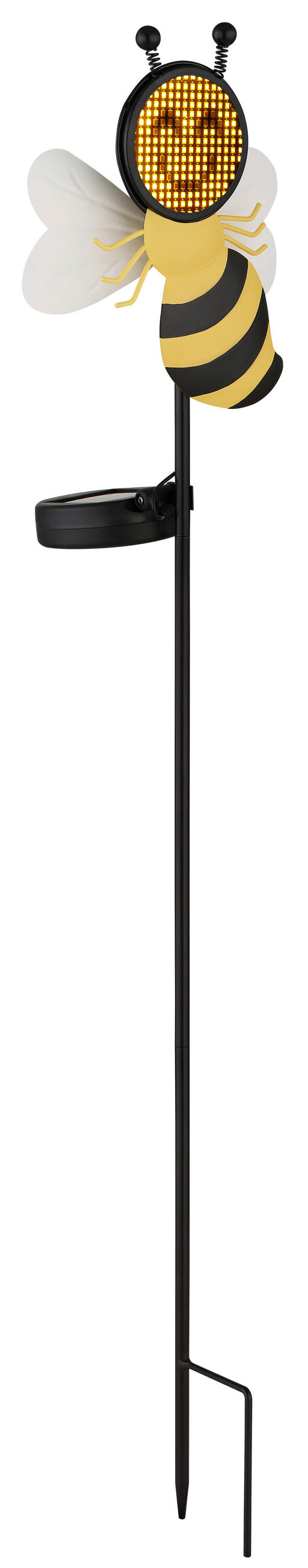 SOLARLEUCHTE Coralie 15,5/5/80 cm  - Gelb/Schwarz, Design, Kunststoff/Metall (15,5/5/80cm) - Globo