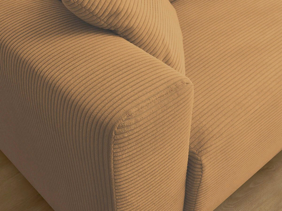 ECKSOFA Ottomane rechts  ATILLA Gelb Cord  - Gelb/Schwarz, MODERN, Kunststoff/Textil (244/149cm)